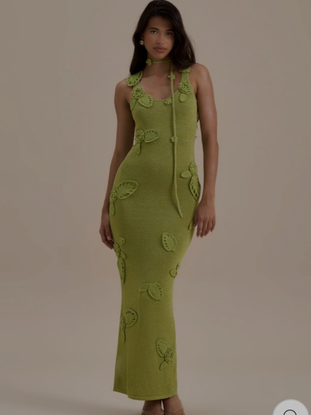 Olive Green Knit Maxi Dress